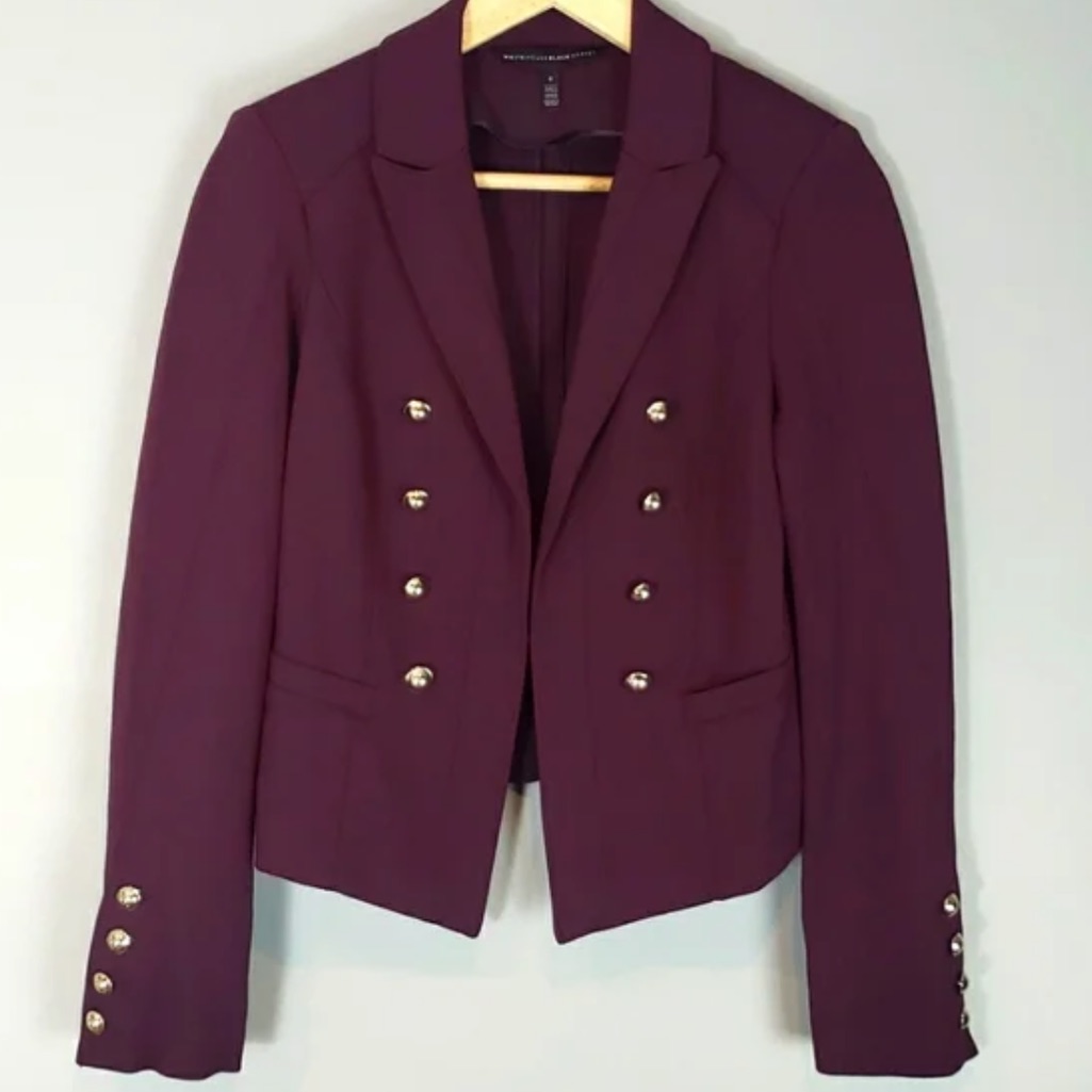 White House Black Market Size 4 Burgundy Jacket